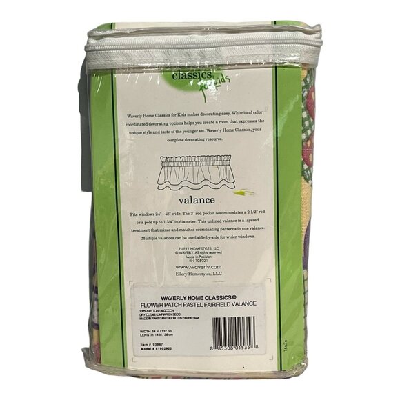 Waverly Classics Home Valance Flower Patch Garden Pastel Fairfield Whimsical - Picture 5 of 5